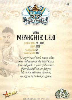 2008 NRL Centenary #142 Mark Minichiello Back